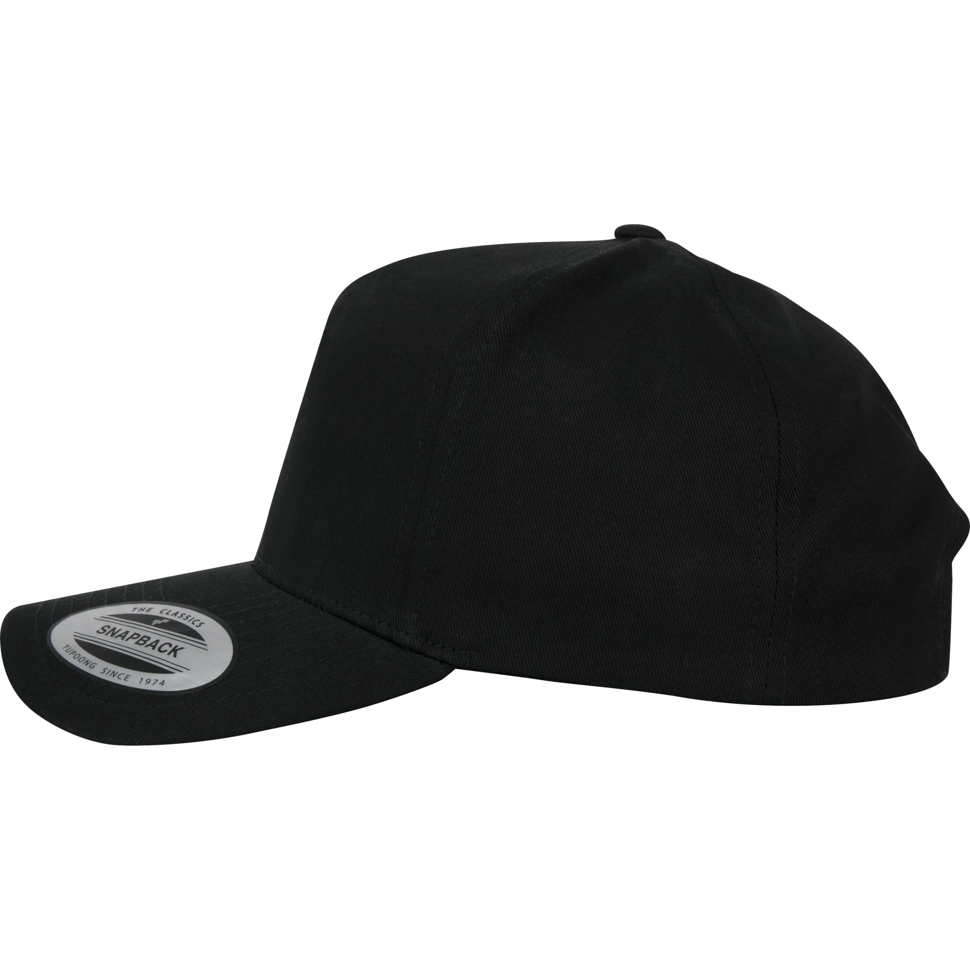 Casquette Snapback 5 Pans Incurvée Black Coté