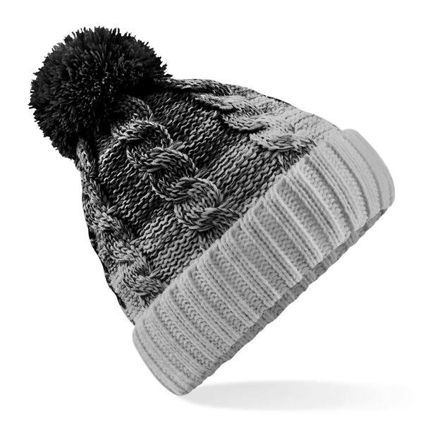 Bonnet ombré noir dégradé noir et gris clair Beechfield