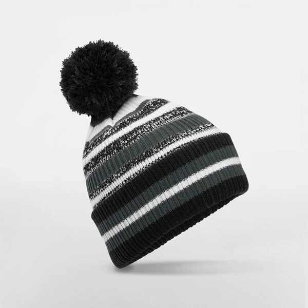 Bonnet Hiver Noir Doublure Polaire Beechfield | Ma Carapace Bonnet hiver noir camaïeu gris graphite avec doublure polaire