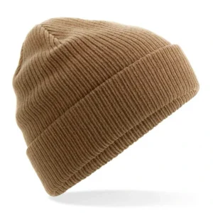 Bonnet coton bio biscuit biologique Beechfield, vue générale