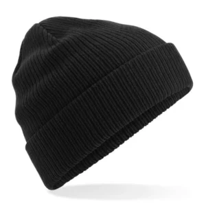 Bonnet coton bio noir Beechfield, vue générale