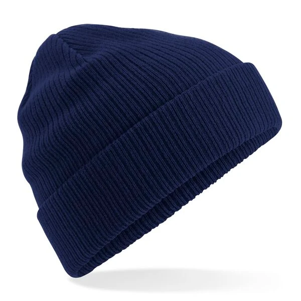 Bonnet Coton Bio Navy Beechfield | Ma Carapace Bonnet coton bio navy bleu marine en coton biologique Beechfield, vue générale