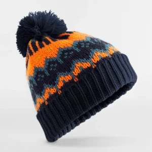 Bonnet ski rétro bluebell vif avec doublure polaire