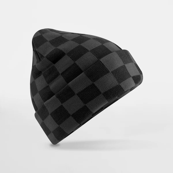 Bonnet damier noir et charbon Beechfield, vue générale