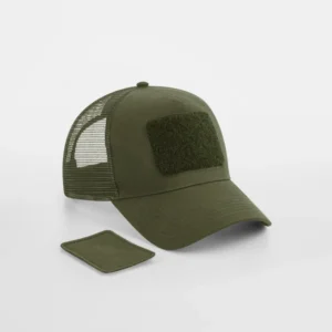 Casquette Trucker Filet Patch Amovible Beechfield B641 Military Green