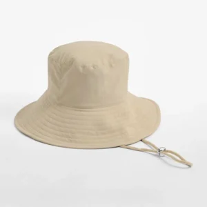 chapeau bord large anti-UV beige Stone en nylon recyclé, protection solaire maximale