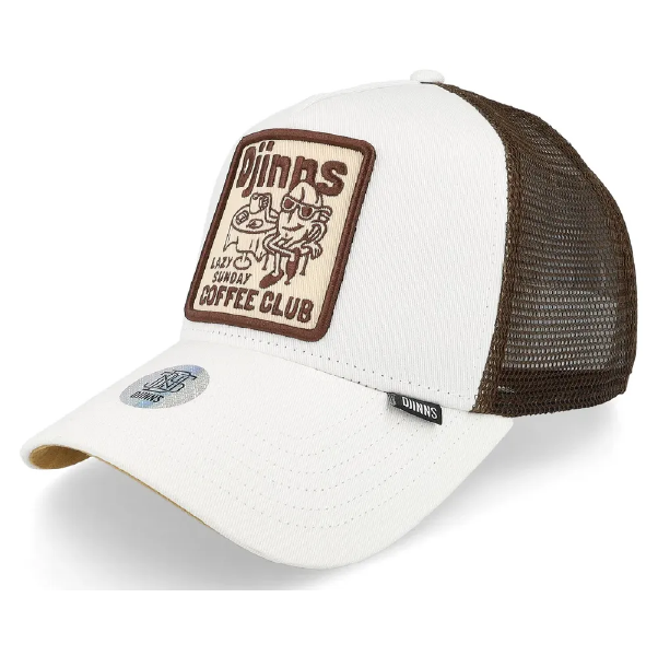 Casquette Trucker Djinns HFT Coffee Blanc/Marron | Ma Carapace Casquette Djinns Café en denim