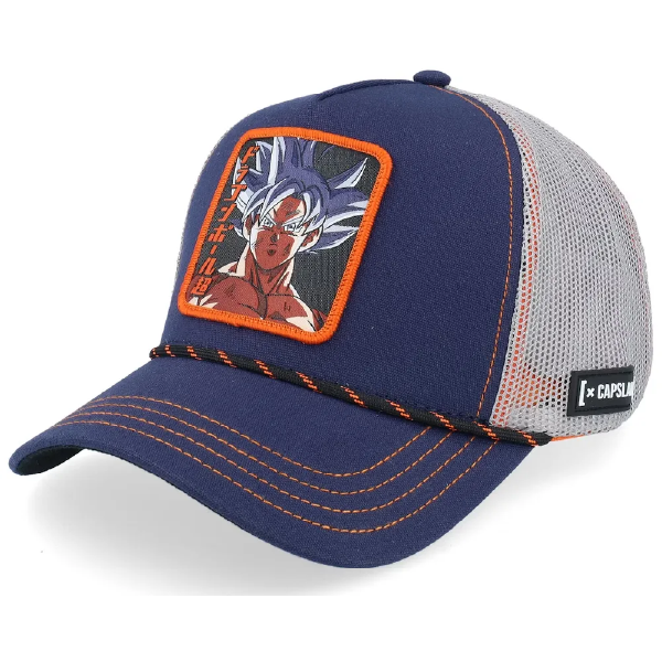 casquette Dragon Ball Goku bleu, patch brodé Goku, licence officielle Capslab