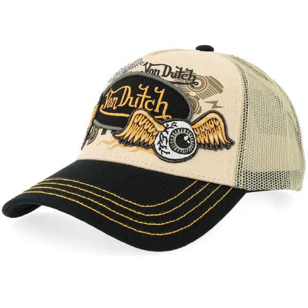 Von Dutch | Ma Carapace Casquette Von Dutch patch oeil beige, patch discret ton sur ton