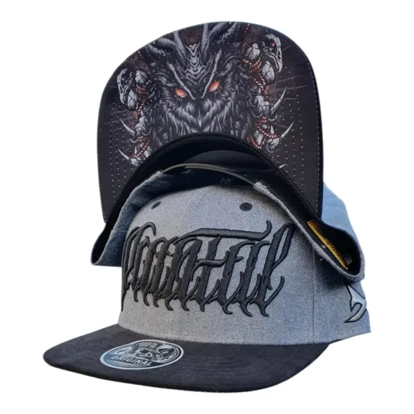 Casquette snapback Painful Magicowl à visière plate avec broderie 3D noire