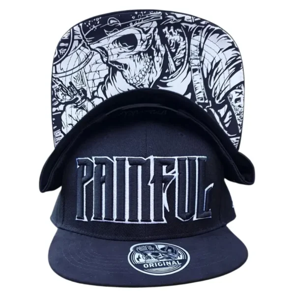 Casquette snapback Painful Studio à visière plate pour amateurs de tatouage